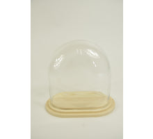 Pokal oval S klar Glas 18x11x20cm klar Holztablett