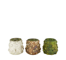 Teelichthalter Glas 7x9x9cm 3 Gemischt