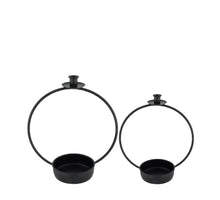 S/2 Kerzenhalter Metall 37,5x22x42cm Schwarz