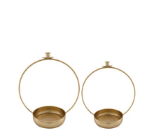 S/2 Kerzenhalter Metall 37,5x22x42cm Antikgold