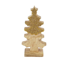 Baum Mangoholz 9x5x18cm Natur/Gold
