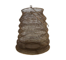 Laterne Metall mit Griff 20.5x20.5x24.5cm Messing antik