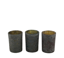 Teelichthalter Glas 6x6x8cm 3 Gemischt