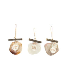 Anhänger Natur mit Muscheln 11x18x2cm 3fach sortiert Natural