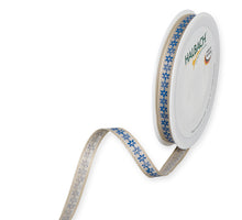 Rolle Leinenband Blume 10mm 15mtr blau