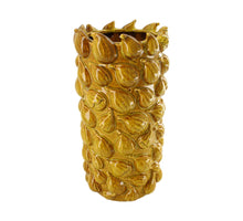 Vase Feige Keramik 18x18x35,5cm Dunkelgelb