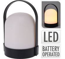 Tischleuchte aus Kunststoff, Ø 12 cm, H 21 cm, schwarz, für den Außenbereich (exkl. 3xAA)