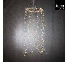 Kronleuchter klassisch weiß 240 LED IP44 mit Timer - L100 x D30 cm