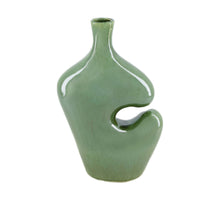 Keramikvase 15,5 x 8,5 x 28,5 cm Grün