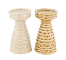 Kerzenhalter Keramik 9x9x16cm Braun gemischt