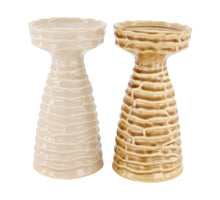 Kerzenhalter Keramik 12x12x23cm Braun gemischt