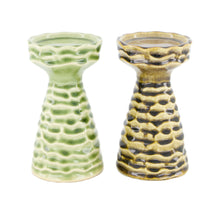 Kerzenhalter Keramik 9x9x16cm Grün gemischt