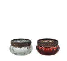 Teelichthalter Glas 5,5x5,5x3,5cm Silber gemischt