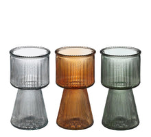 Vase braun-grau-dunkelgrün, 3er-Set - H19 x D10 cm