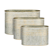 Ricardi Topf rund Metall l.grau Satz von 3 - l29xb19xh19cm