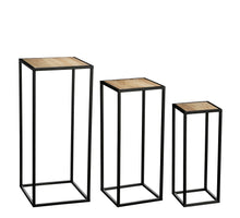 Quinty Beistelltisch schwarz, 3er-Set, FSC Mix - L32 x B32 x H70 cm