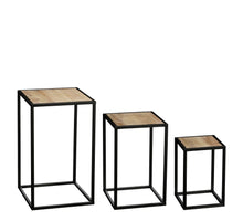 Quinty Beistelltisch schwarz, 3er-Set, FSC Mix - L30 x B30 x H50 cm