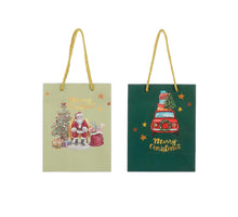 Weihnachtstüte hellgrün/dunkelgrün, 2er-Set - L18 x B10 x H23 cm