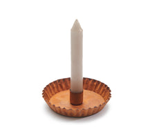 Metall-Kerzenhalter, gewellt Ø11,5x2cm rostfarben