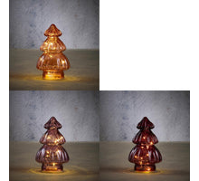 Baum lila/rosa/rot, 3 Äste, 10 LEDs - H19,5 x D12 cm - exkl. Batterien, mit Timer.