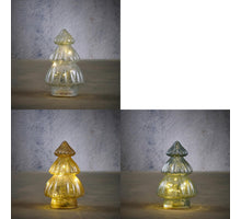 Baum gelb weiß grün 3 Äste 10 LEDs - H19,5 x D12 cm - exkl. Batterien mit Timer