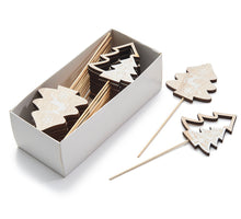 Holz-Weihnachtsbaum-Stecker 7cm 24 Stück