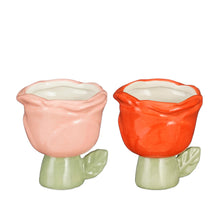 Topf Rose rosa rot 2er Set - L11xB10xH11cm