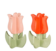 Dekoration Tulpe rosa rot 2er Set - H13,5 x D10cm