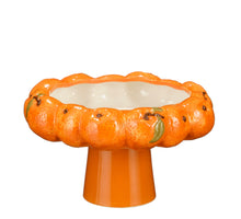 Schale auf Fuß, orange - H14 x D25 cm