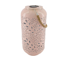 Solar-Laterne aus Metall, 19x19x40cm, Hellrosa