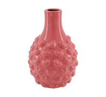 Vase Herz Keramik 18,5x18,5x27cm Dunkelrosa