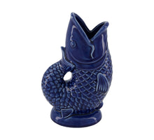Vase Fisch Porzellan 16,5x11x25,8cm Blau