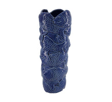 Vase Fisch Porzellan 14,5x13,5x37cm Blau