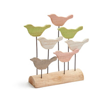 Vögel 'Spring' Holz auf Block 23cm