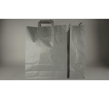 Silberne Krafttasche 35+14x40cm zu 50 Stück gedrehtes Handgelenk.