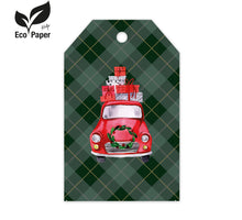 Packung mit 20 Karten - Traditionell grün mit rotem Auto - Eco