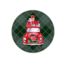 Roll a 100 Aufkleber - Weihnachten - Traditionell mit rotem Auto