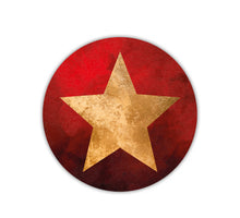 Roll a 100 Sticker - Weihnachten - Goldstern auf Rot