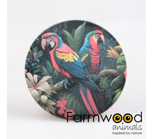 SET/4 UNTERSETZER RUND PAPAGEIEN 10X10X0.7 CM