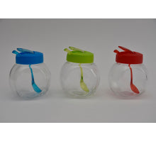 Glasbehälter mit Löffel 3ass Farbe