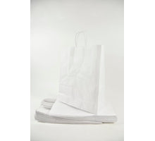 Tragetasche Weiß Kraft 35 + 14x44 cm zu 50 Stück gedreht Handv.