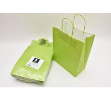 Tragetasche Lime kraft 23+12x30cm a 50 Stück gedrehter Griff