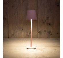 Tragbare Tischleuchte 11x36,5 cm mattrosa LED warmweiß dimmbar - 2000mAh Li-Ion - USB-Kabel inkl.