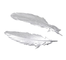 cb. 12 Gänsefedern silber 16-18cm