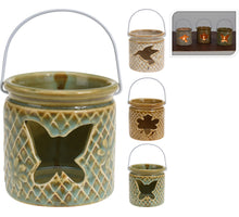 TEELICHTHALTER KERAMIK GLASUR D8 H8CM 3 ASSORIT