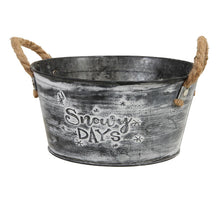 St. 1 Metallschale mit Griffen grau Ø 21x10,5 cm