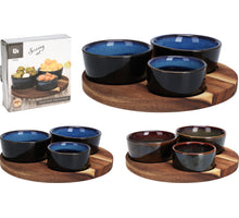 4-teiliges Servierset, D21 H5,5cm, 2 Farben sortiert