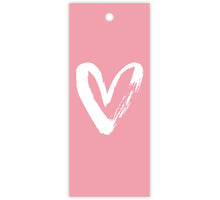 Packung mit 12 Geschenkkarten, Anlass: Blanko, Herz, Rosa