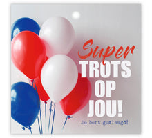 Packung mit 12 Geschenkkarten „Super stolz auf dich! Du hast es geschafft!“