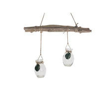 Flaschen im Hängerahmen Glas/Metall 24x24x10cm Grau